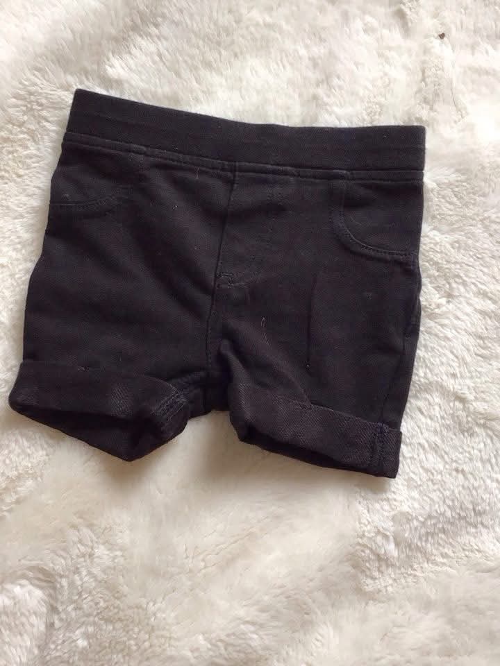 Garanimals Black Knit Cuffed Shorts For Kids